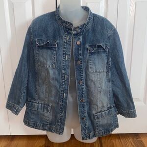Vintage Crazy Horse Liz Claiborne Denim Jean Jacket Large L